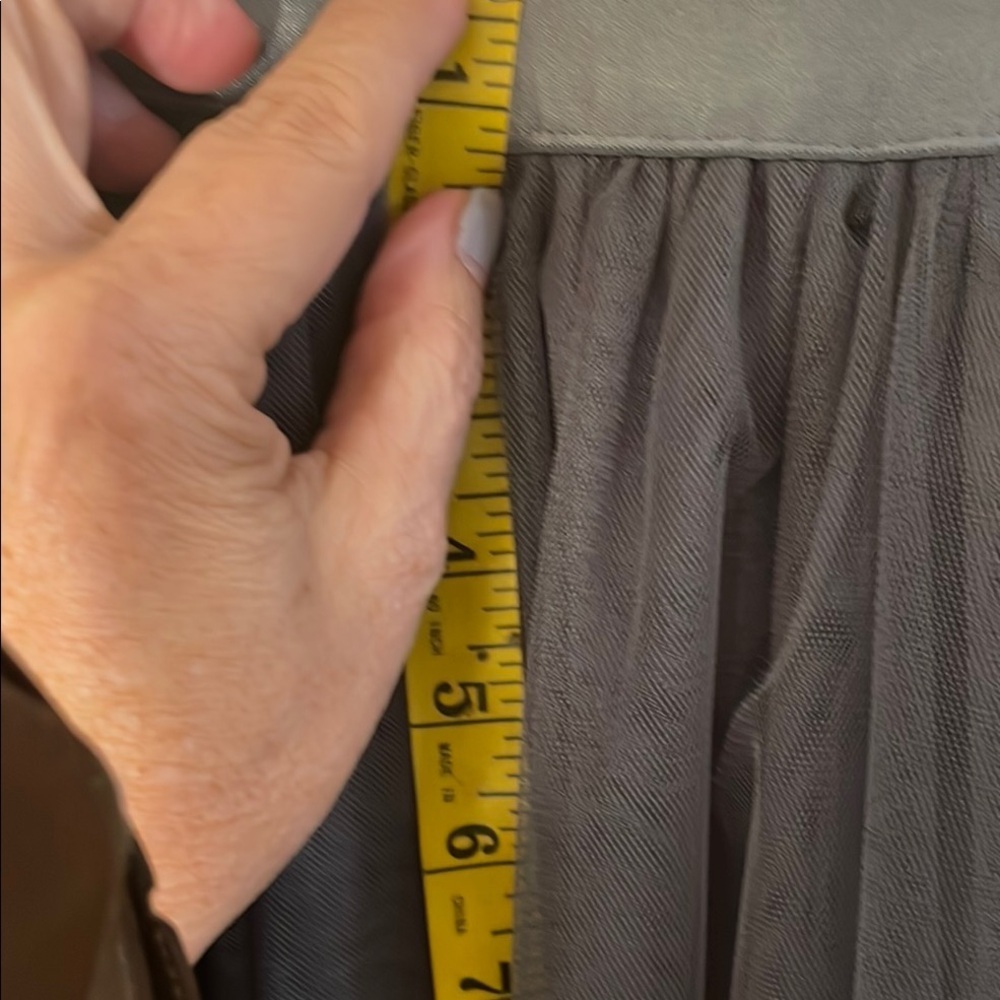 Source Unknown Gray Asymmetrical Midi Grunge Net … - image 3